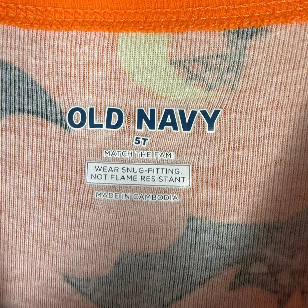 Old Navy Halloween Zippy PJs Cotton Sleeper Pajamas Boy Girl 5 5T Orange Bats